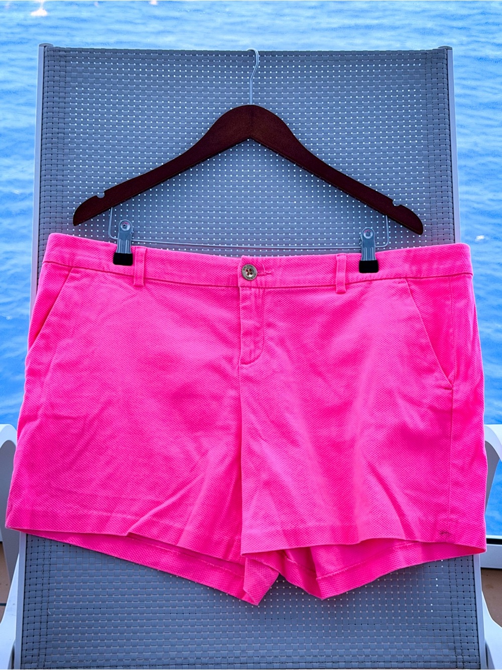 Lilly Pulitzer Hot Pink Textured Shorts Sz 16 Preppy Resort Golf Coastal Beach